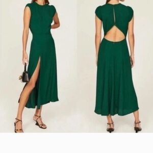 Reformation Gavin Dress - Emerald - New With Tags